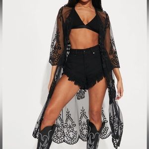 Black Lace Kimono